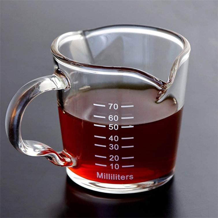 BOOTSTRAP Espresso Measuring Glass Cup, Mini Double Spouts Shot Glass